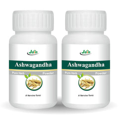 Jain Ashwagandha Powder, Provides Extra Energy, Stress Relief, Sound Sleep, Sugar Support & Immunity | 100gm 0.2lbs Each Pack Of 2