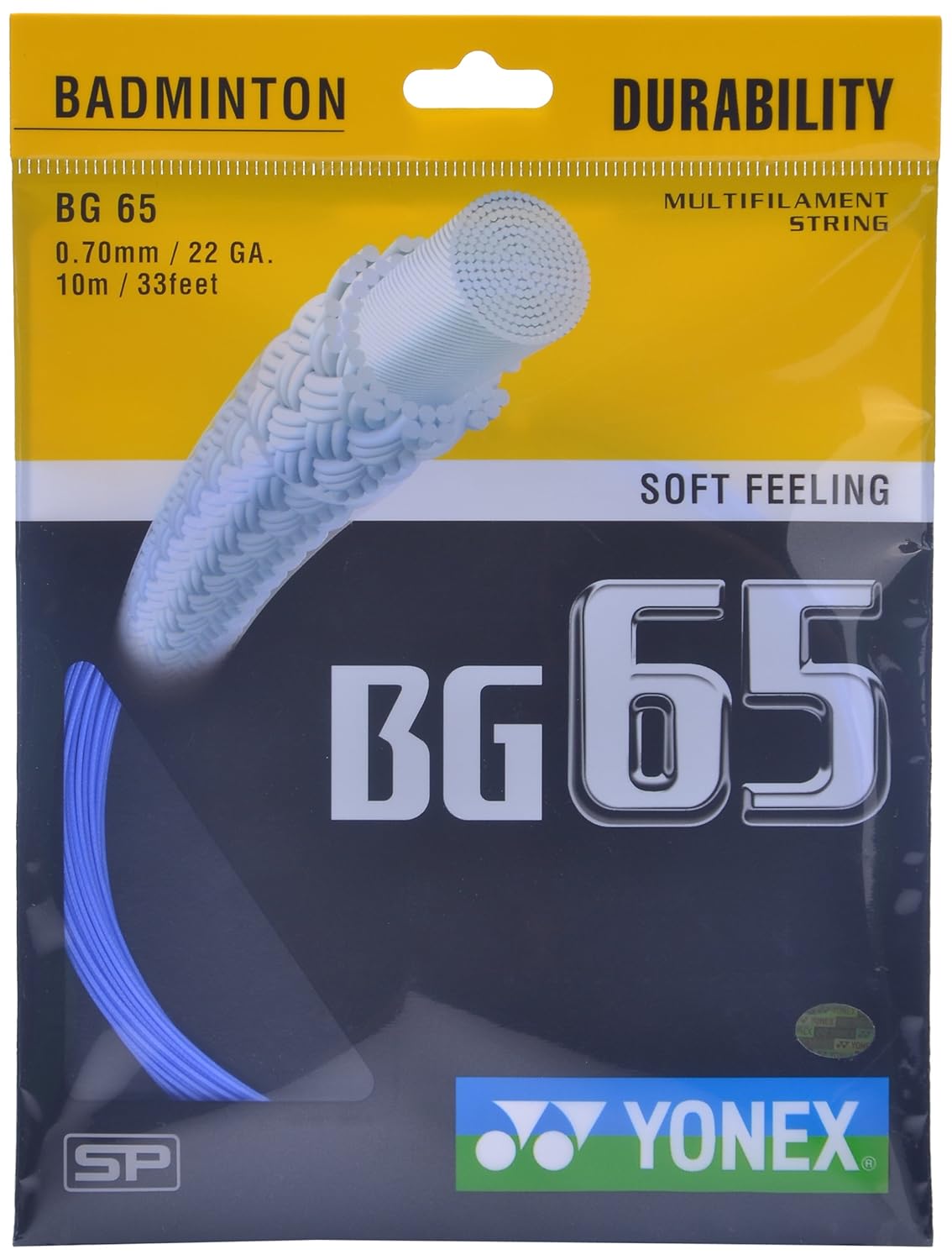 Yonex Titanium BG 65 Badminton Strings, 0.70mm, Colour - Lavender, Size - 0.70mm Yonex Titanium BG 65 Badminton Strings, 0.70mm, Colour - Lavender, Size - 0.70mm