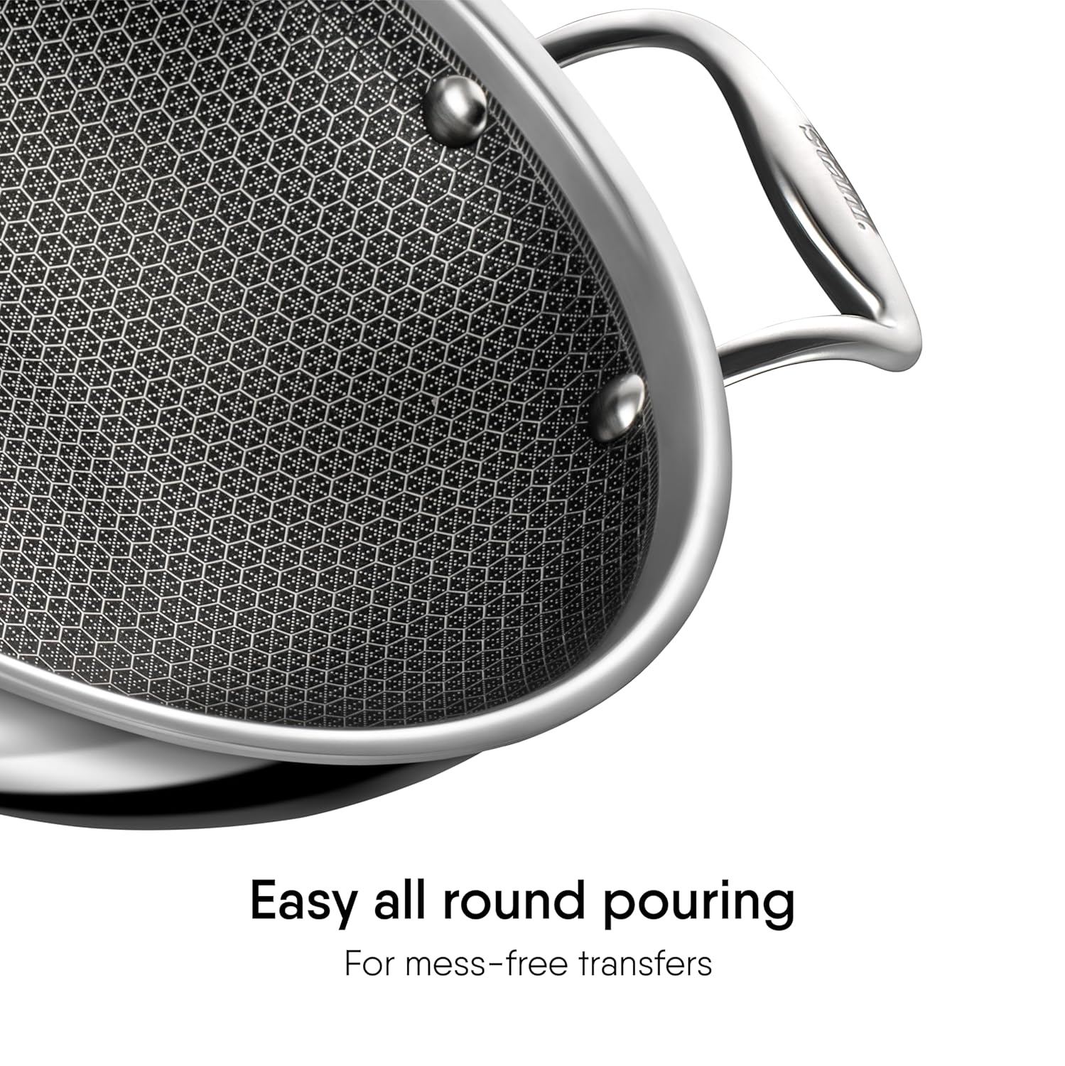 Artisan Hybrid Triply Non Stick Kadai With Lid, 2 Liters | Stainless Steel Kadhai, 22cm - Induction Friendly Artisan Hybrid Triply Non Stick Kadai With Lid, 2 Liters | Stainless Steel Kadhai, 22cm - Induction Friendly