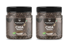 Freshocartz Premium Chia Seeds Omega - 3 Seeds For Eating, Non - Gmo & Fibre Rich Superfood Best For Weight Loss, Immunity Booster Chia Seeds | 250gm 0.5lbs Each Pack Of 2