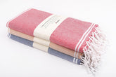 Yaanthiv'S Premium Turkish Cotton Bath Towels 900 Gsm | Eco Luxury Range Of Towels Washable & Quick Dry, Light Weight Bath Towels (Pack Of 3) - Red, Caramel & Blue