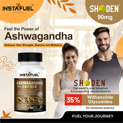 Instafuel Shoden Ashwagandha Root Extract Clinically Proven 35% Withanolide Glycosides, Stress & Anxiety Relief, Immune Support | 60 Vegan Capsules 100gm 0.2lbs