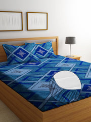 1 Bedsheet King Size With 2 Pillow Covers - 72 X 78 Inches, Blue | All Around Elastic Fitted Soft & Durable Bedding For Bedroom - Lightweight Perfect For All Seasons