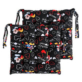 Soft & Comfort Chair Cushion Pad With Ties, Sitting Pillow, Disney Print - Black | Square Shape Pillow, Gaddi For Office, Study Chair, Sofa, Pooja Room | Pain Relief Seat Cushion - 2 Pcs