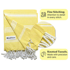 Indihaus Premium Large Cotton Bath Towels 380 Gsm | Soft, Absorbent & Comfortable Large Size Bath Towels | Set Of 2 (Sunshine Yellow & Ocean Teal)