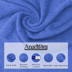 Sassoon Anatolia Bath + Hand & Face Towel 1200 Gsm (Heaven) - Pack Of 5