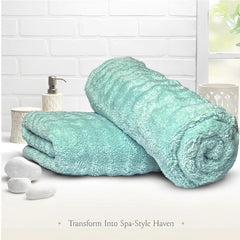 Enrich Homes Microfiber Bath Towels 900 Gsm | Large Size Super Soft Towel For Women & Men (Light Green)- 2 Pcs