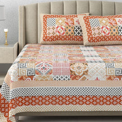 Cotton King Size Bedsheet With 2 Matching Pillow Covers - 90 X 108 Inches, Multicolor | Designer Printed Bedsheet Set - Naturally Soft, Breathable, & Skin-Friendly