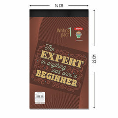Writing Pad 14x22cm Lined Paper Wide Ruled 50 Sheets, Micro Perforated Notebook | Pack Of 5