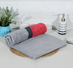 RD Trend 100% Cotton Bath Towels 500 Gsm | Soft & Absorbent Bath Towel For Men, Women Urban Comfort (White & Red)