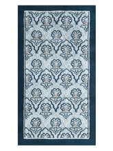 Homefresh Print Cotton Bath Towel 500 Gsm | Geometric Pattern Navy Blue & Grey (Zubaan)