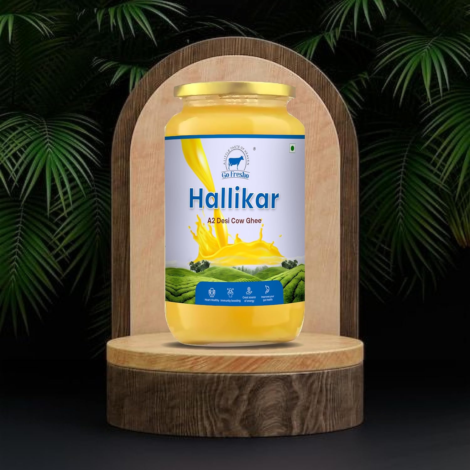 100% Natural Desi Hallikar Cow Ghee By Go Fresho | High In Vitamins A, D & Healthy Desi Ghee Good For Weight Managements | (500ml) 16.9 Ounce | Jar Pack 100% Natural Desi Hallikar Cow Ghee By Go Fresho | High In Vitamins A, D & Healthy Desi Ghee Good For Weight Managements | (500ml) 16.9 Ounce | Jar Pack