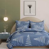 1 Single Glace Cotton Flat Bedsheet With 1 Pillow Cover & Single Comforter - 60 X 90 Inches, Dusk Blue | Soft & Durable For Everyday Use - All Season Comfort