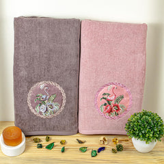 Akiko Home Prima Dream 100% Cotton Bath Towels 900 Gsm | Soft, Absorbent & Durable, Cotton Bath Towel | Pack Of 2 (Light Purple & Bluegrn)