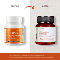 Jiva Ashwagandha Tablet 100% Ayurvedic Formulation Boosts Immunity & Energy Level, Strengthens Nervous System, Reduces Stress & Anxiety | 60 Tablets 100gm 0.2lbs Each Pack Of 2
