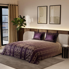 Premium Bedding Set King Size Bedsheet With 2 Pillow Covers | 90 X 108 Inches, Plum | Ultimate Comfort, Breathable - Wedding Gift For Couples