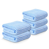 Kuber Industries Microfiber Bath Towel 1750 Gsm | Large Size Soft Quick Dry & Absorbent Shower Bath Towel (Zig Zag - Blue)- Pack Of 5