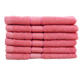 Caslino Small Cotton Face Towels 1800 Gsm | Soft & Absorbent Towel For Women & Men - Coral Red (Set Of 18)