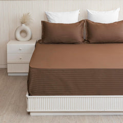 Super King Size Premium Soft Cotton Bedsheet With 2 Pillow Cover - 108 X 108 Inches, Brown | Soft & Breathable, Double Bedsheets