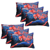 Cotton Marvel Spider Man Print Pillow For Kids, Navy Blue - 12x18 Inches | Super Soft Pillow Filler For Sleeping & Traveling | Easy To Carry - Ideal For Boys & Girls, Comfortable - 6 Pcs