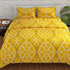 Bedsheet For Double Bed With 2 Pillow Covers - 88 X 96 Inches, Yellow | Ideal For Guest Houses, & Daily Home Use Queen Size Bedsheet