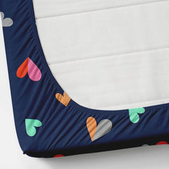 Double Bedsheet Queen Size Elastic Fitted With 2 Pillow Cover - 60 X 78 + 8 Inches, Navy Blue | Resistance & Wrinkle Recovery
