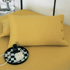 Soft Bedsheet For King Size Bed With 2 Matching Pillow Cover | 98 X 106 Inches, Mustard | Skin-Friendly Touch & Lasting Comfort - Soft & Breathable
