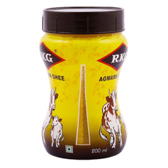 Organic Pure Agmark Ghee By RKG | Nutrient Rich Taste & Aroma Desi Pure Ghee Perfect For Boost Strength | (200ml) 6.7 Ounce | Plastic Bottle