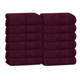 Boutiquo Ultra Soft 100% Cotton Washcloths 1800 Gsm | Contains Face Cloths Compact & Lightweight Multi Purpose Washcloths - Burgundy (12 Piece)