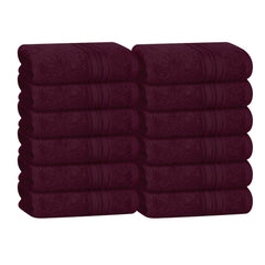 Boutiquo Ultra Soft 100% Cotton Washcloths 1800 Gsm | Contains Face Cloths Compact & Lightweight Multi Purpose Washcloths - Burgundy (12 Piece)