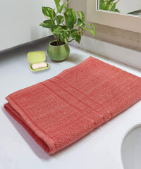 Hanorix 100% Cotton Large Size Bath Towel 900 Gsm | Soft Bath Towel For Men & Women Ultra Absorbent Cotton Towel Soft & Absorbent Towel (Red) - Pack Of 2