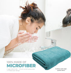 Black Gold The Finer Touch Oversized Microfiber Bath Towel 650 Gsm | Soft Quick-Dry Microfiber Towel Lightweight, Absorbent & Travel-Friendly (Peacock Green)