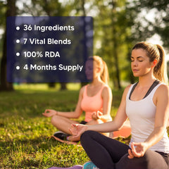 Simply Earth Multivitamin For Men & Women | With 7 Vital Blends & 36 Nutrients , Probiotics Vitamin C, Zinc & Biotin | 120 Tablets , 200gm 0.4lbs