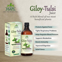 Mapl Giloy Tulsi Juice Fresh Tulsi & Neem Grown Giloy To Support Immune Health, Improves Glow & Complexion Of The Skin | 500ml 1.1lbs