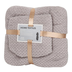 Homecloud Ultra Soft Bath & Face Towel Set 300 Gsm | 3x Softer Than Cotton Towels | Highly Absorbent & Ultra Fast Dry | Set Of 2 (Dots Grey)