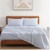 100% Organic Cotton Bedsheet For Double Bed With 2 Pillow Covers | 90 X 100 Inches, White & Grey | Soft & Comfortable Fabric, Machine Washable