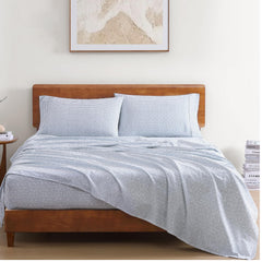 100% Organic Cotton Bedsheet For Double Bed With 2 Pillow Covers | 90 X 100 Inches, White & Grey | Soft & Comfortable Fabric, Machine Washable