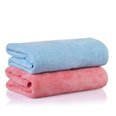 Glivary Microfiber Towels 640 Gsm | Bath-Soft Towel With Hook Quick Dry Super Absorbent-Bath Towel For Men & Women (Sky Blue & Pink) | Pack Of 2