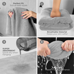 Black Gold The Finer Touch Premium Microfiber Bath Towel 400 Gsm | Ultra Soft & Absorbent Quick Dry Towel Lightweight Microfiber Bath Towel (Grey) - Pack Of 1