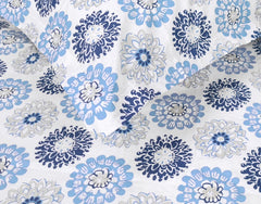 King Size Double Bedsheet With 2 Pillow Covers - 108 X 108 Inches, White & Blue | Soft & Durable For Everyday Use - All Season Comfort