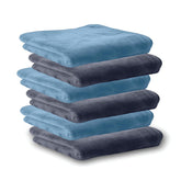 Housse Microfiber Hand Towel 1200 Gsm | Premium Quality Towels Ultra Absorbent & Anti-Bacterial For Gym (Steel Grey & Indian Teal) - Pack Of 6