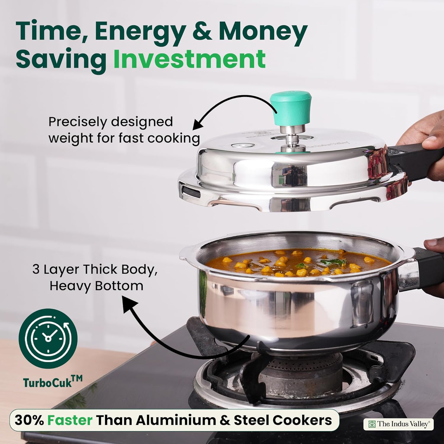 Tri-Ply Stainless Steel Outer Lid Pressure Pan For 1-2 People - Very Small, 2 Liters, 1.4 Kg | Induction Friendly, ISI-Certified, Nonstick 3-Layer Body, 100% Pure & Toxin-Free, 5 Years Warranty Tri-Ply Stainless Steel Outer Lid Pressure Pan For 1-2 People - Very Small, 2 Liters, 1.4 Kg | Induction Friendly, ISI-Certified, Nonstick 3-Layer Body, 100% Pure & Toxin-Free, 5 Years Warranty