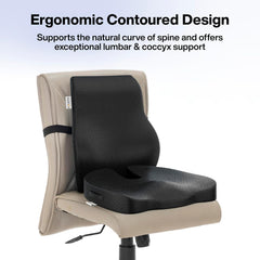 Orthopedic Memory Foam Sitting Cushion Combo, For Pain Relief, Mesh Black | Coccyx Seat Cushion For Tailbone & Back Support For Chair | Relieves Back, Hip, For Office & Home Chair