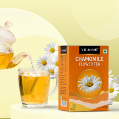 TE-A-ME Chamomile Flower Tea - 50gm, 1.7 Ounce | Chamomile Tea For Good Sleep - Caffeine Free, Biodegradable