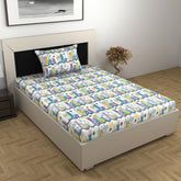 1 Single Bedsheet With 1 Pillow Cover - 57 X 87 Inches, Multicolor | Skin Friendly Fabric For Everyday Use - Soft, Breathable & Comfortable Sleeping