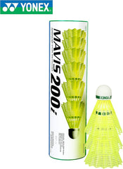 Yonex Mavis 200 i Nylon Shuttlecock Combo Set Of 2 , Yellow | Skirt material : Nylon