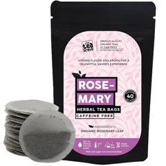 The Tea Trove Organic Rosemary Herbal Tea Bags In Resealable Pouch - 40 Unwrapped Tea Bags | Caffeine Free Tea Bags For Hair Growth, Respiratory Issues & Regulating Stress