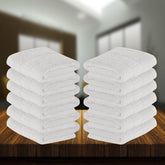 Kuber Industries Face Towel 200 Gsm | Small Hand Napkins For Man & Women | Hand Towel For Facewash, Gym | White (Set Of 12)