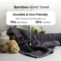 Mush Bamboo 100% Bamboo Hand Towels 1200 Gsm | Ultra Soft, Absorbent & Quick Dry Towel - Pack Of 6 (Grey)