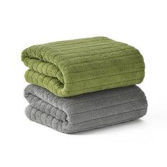 Urbanleaf Microfiber Large Bath Towel 644 Gsm | Quick Dry Super Absorbent Bath Towel For Men & Women | (Green & Grey Stripe)